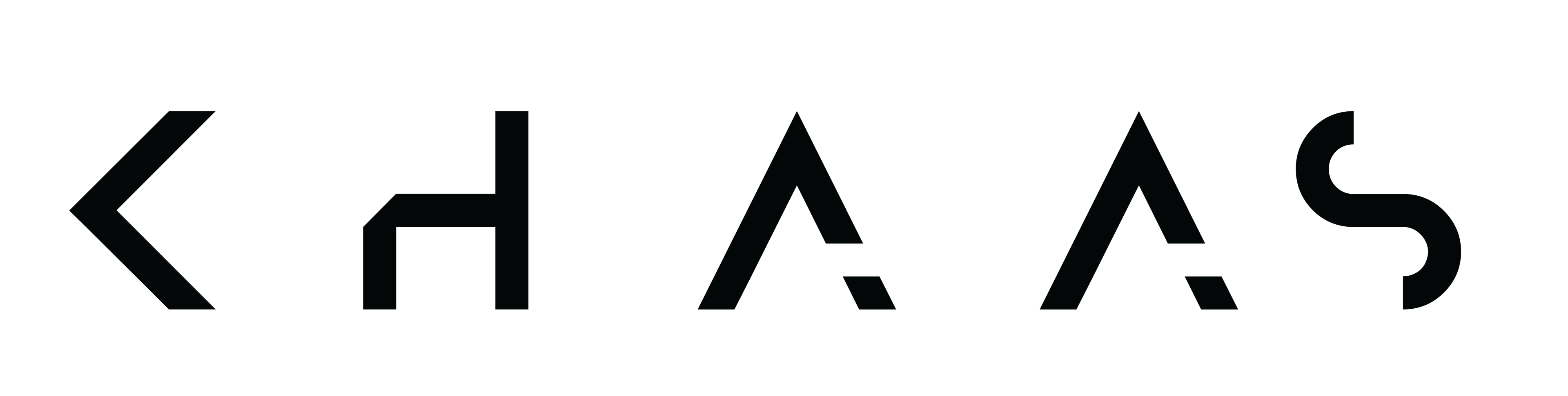 Black logo with stylized text on a white background